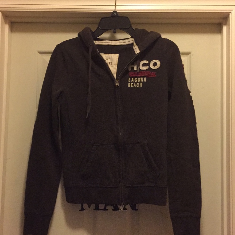 Brown Hollister zip up